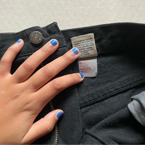 Vintage Black Calvin Klein pencil denim maxi skirt with slit - Picture 5 of 5